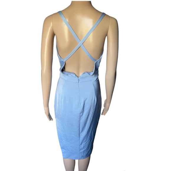 NWT Lavish Alice Cross Back Cowl Neck Midi Dress in Cornflower Blue Size 4 - Picture 8 of 16